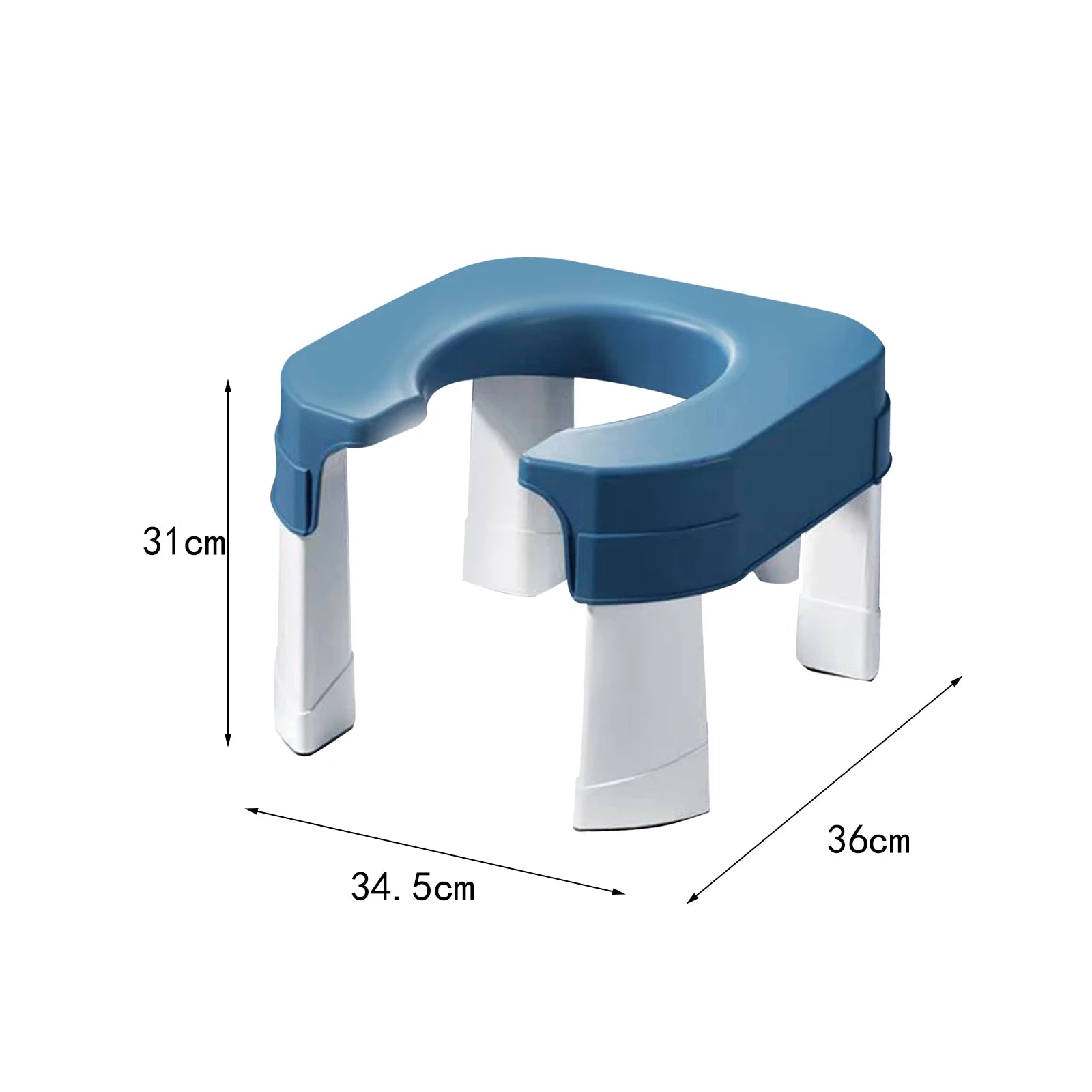 Squatting Toilet Stool Chair Non Slip Thick Household Widen Panel Sturdy Rounded Edge Easy to Wash Potty Chairs for Bathroom