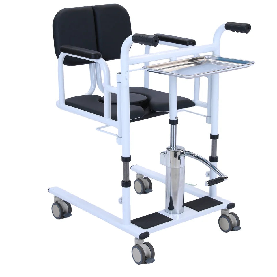 Care Device hydraulic transport chair  bedridden elderly  paralyzed senior patient lift bath chair with wheel