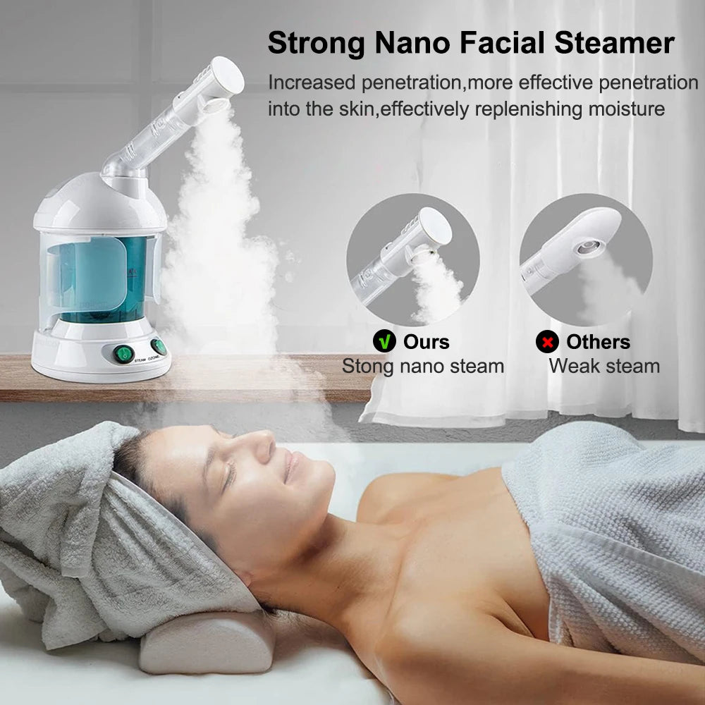 facial steamer facial hot spray steamer with extendable arm steaming warm mist humidifier for face spa moisturizing home salon