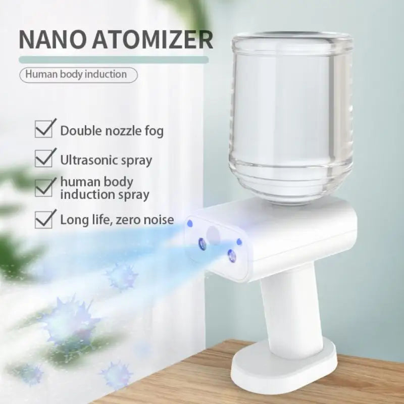 Air Humidifier Nano Steam Blue Light Human Body Induction Rechargeable Portable Beauty Instrument Disinfection Machine 500ml