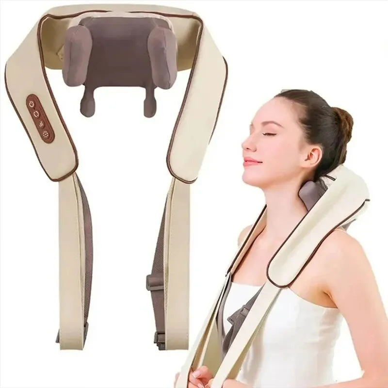 8D Neck and Shoulder Massager Electric Air Compress Kneading Multifunctional Back Massager Massaging Multiple Parts of the Body
