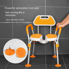 ushaped bath chair aluminum alloy elderly shower seat nonslip foot mat height adjustable mobility aid safe bathing solution