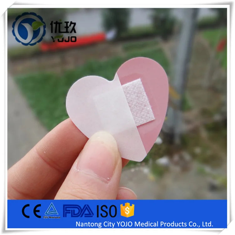 10pcs Red Heart Band Aid Skin Patch for Neck Hickey Love Bite Covering Girls Wound Plaster Breathable Medical Strips Bandages