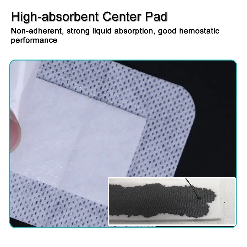 5Pcs Bordered Guaze Pad Sterilized Wound Dressing Waterproof Adhesive Wound Plaster Bandage Sticker Home Travel First Aid Kit