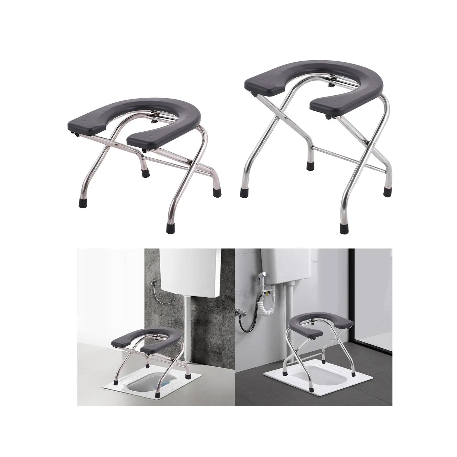 Toilet Seat Stable Bottom Heavy Duty Commodes Chair for Bathroom Seniors