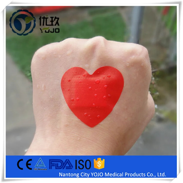 10pcs Red Heart Band Aid Skin Patch for Neck Hickey Love Bite Covering Girls Wound Plaster Breathable Medical Strips Bandages