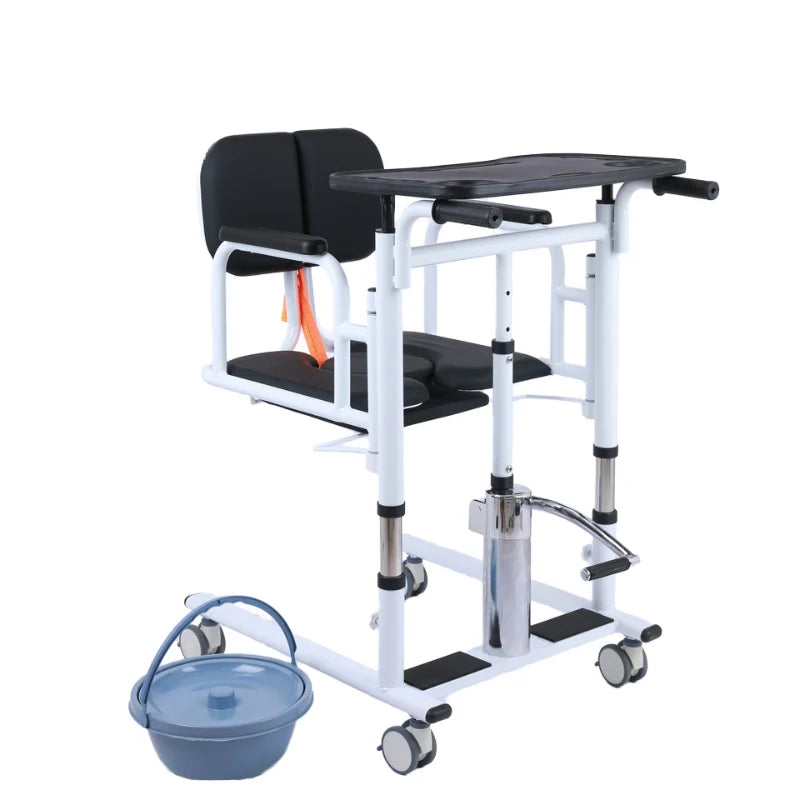 Care Device hydraulic transport chair  bedridden elderly  paralyzed senior patient lift bath chair with wheel