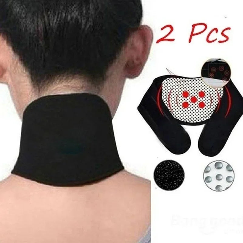 2Pcs Tourmaline Magnetic Therapy Neck Back Massager Cervical Vertebra Protection Spontaneous Heating Belt Body Massagers