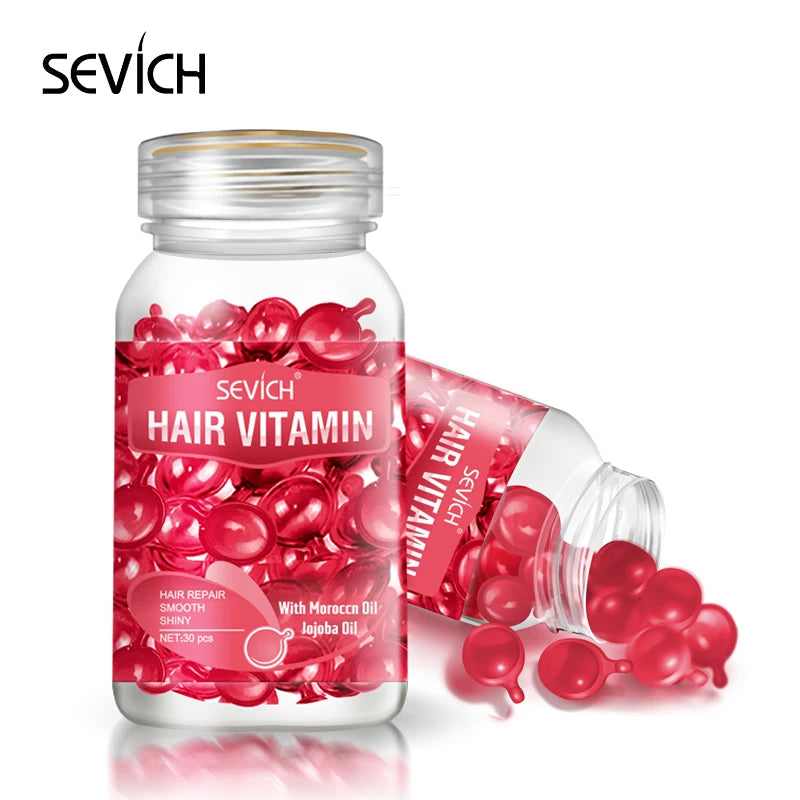 30PCS Hair Vitamin Capsule Keratin Oil Smooth Silky Hair Serum Moroccan Oil Anti Hair Loss Repair Damaged Hair Essential Oil