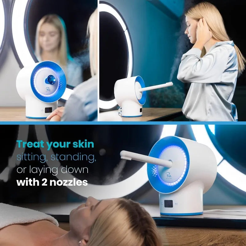 nanosteamer clinical 10 in 1 smart steam dermatologist grade ionic facial steamer with 2 multi position steam nozzles