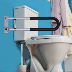 shower handle toilet aid wall mount foldable for elderly disabled barrier free