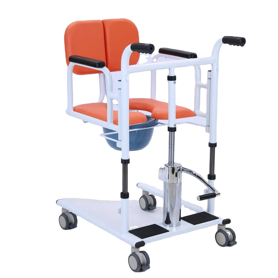 Care Device hydraulic transport chair  bedridden elderly  paralyzed senior patient lift bath chair with wheel