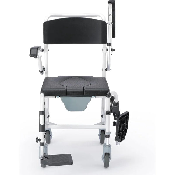 OasisSpace Shower Commode Wheelchair   300LB Waterproof Shower Chair with Wheels, Rolling Shower Chair with Swing Away Footrests   All Care Store