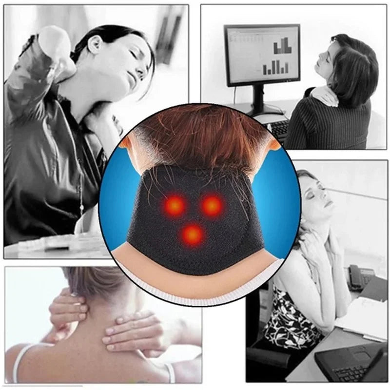 2Pcs Tourmaline Magnetic Therapy Neck Back Massager Cervical Vertebra Protection Spontaneous Heating Belt Body Massagers