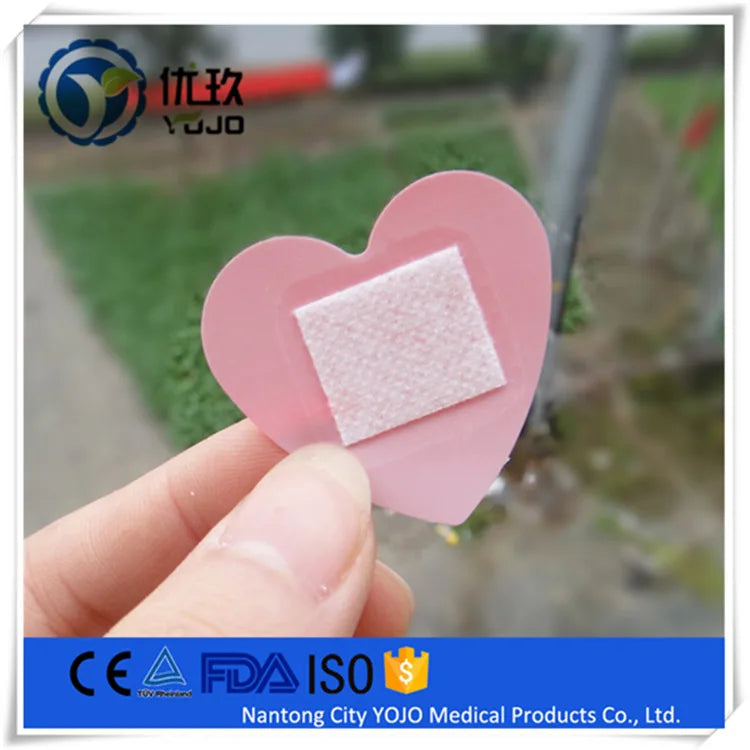 10pcs Red Heart Band Aid Skin Patch for Neck Hickey Love Bite Covering Girls Wound Plaster Breathable Medical Strips Bandages