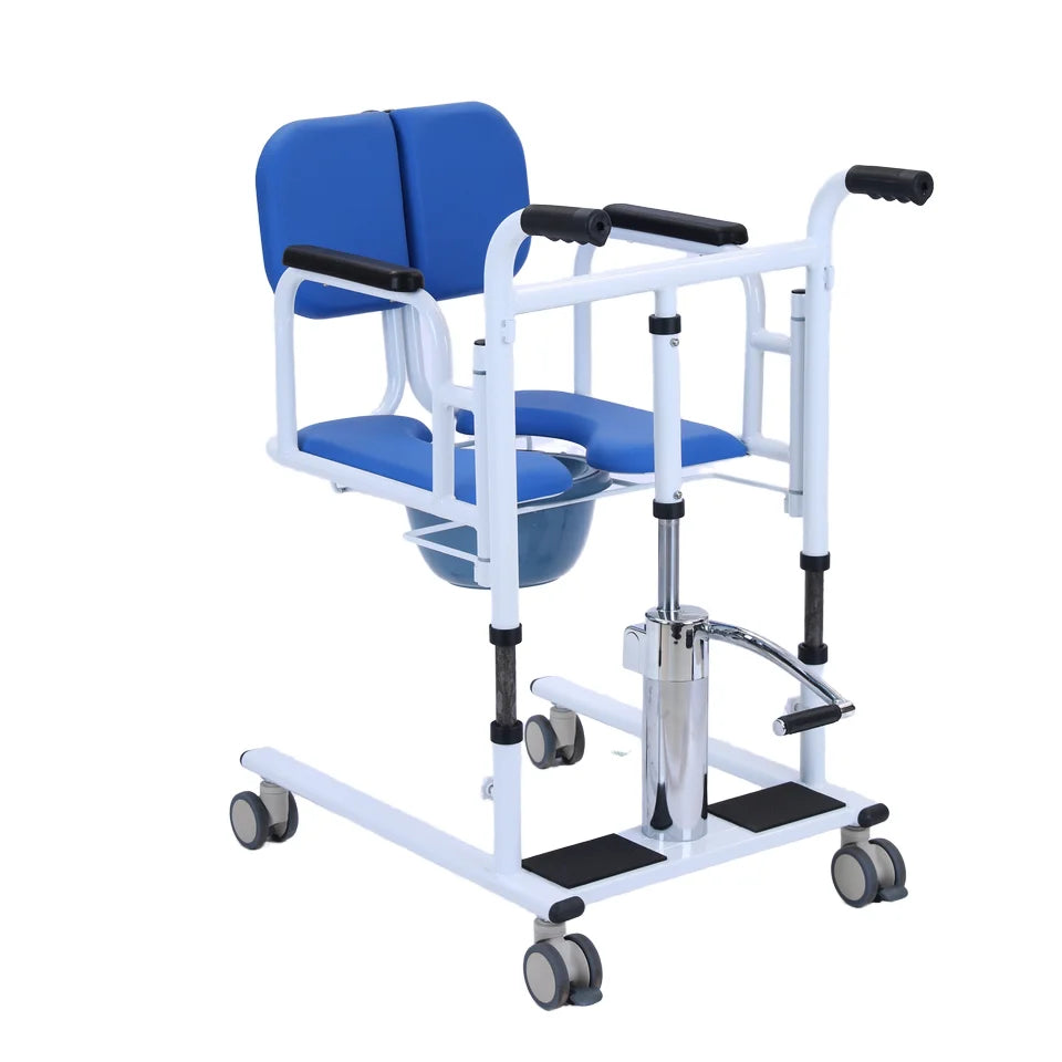 Care Device hydraulic transport chair  bedridden elderly  paralyzed senior patient lift bath chair with wheel