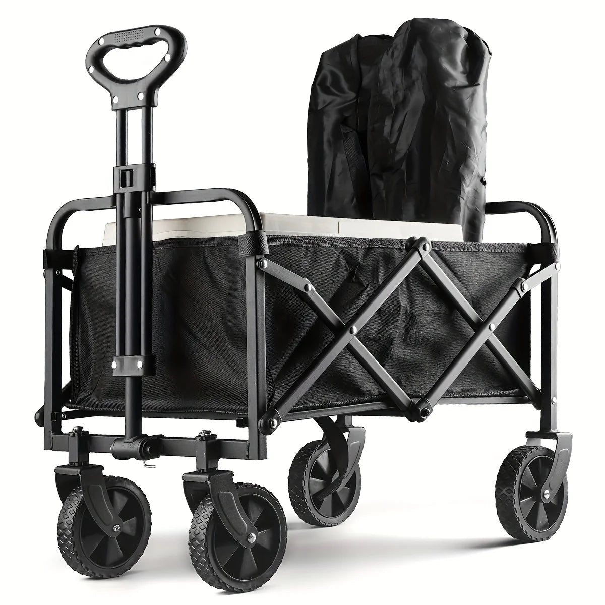 basics collapsible folding wagon heavy duty utility wagon for sports camping garden and shopping
