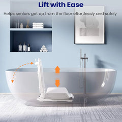 electric bath lift chair floor lift for elderly get up from floor weight capacity 300lbs white