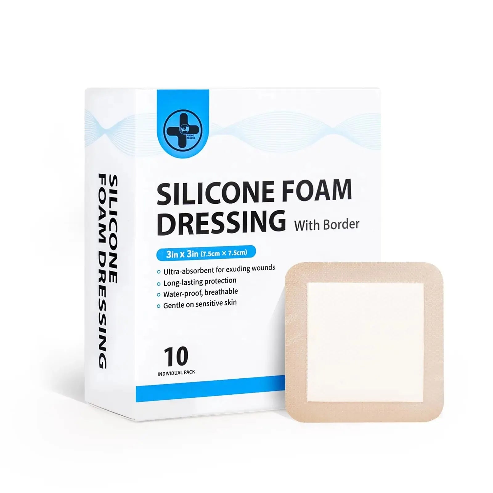 RHINO RESCUE Silicone Foam Dressing with Border