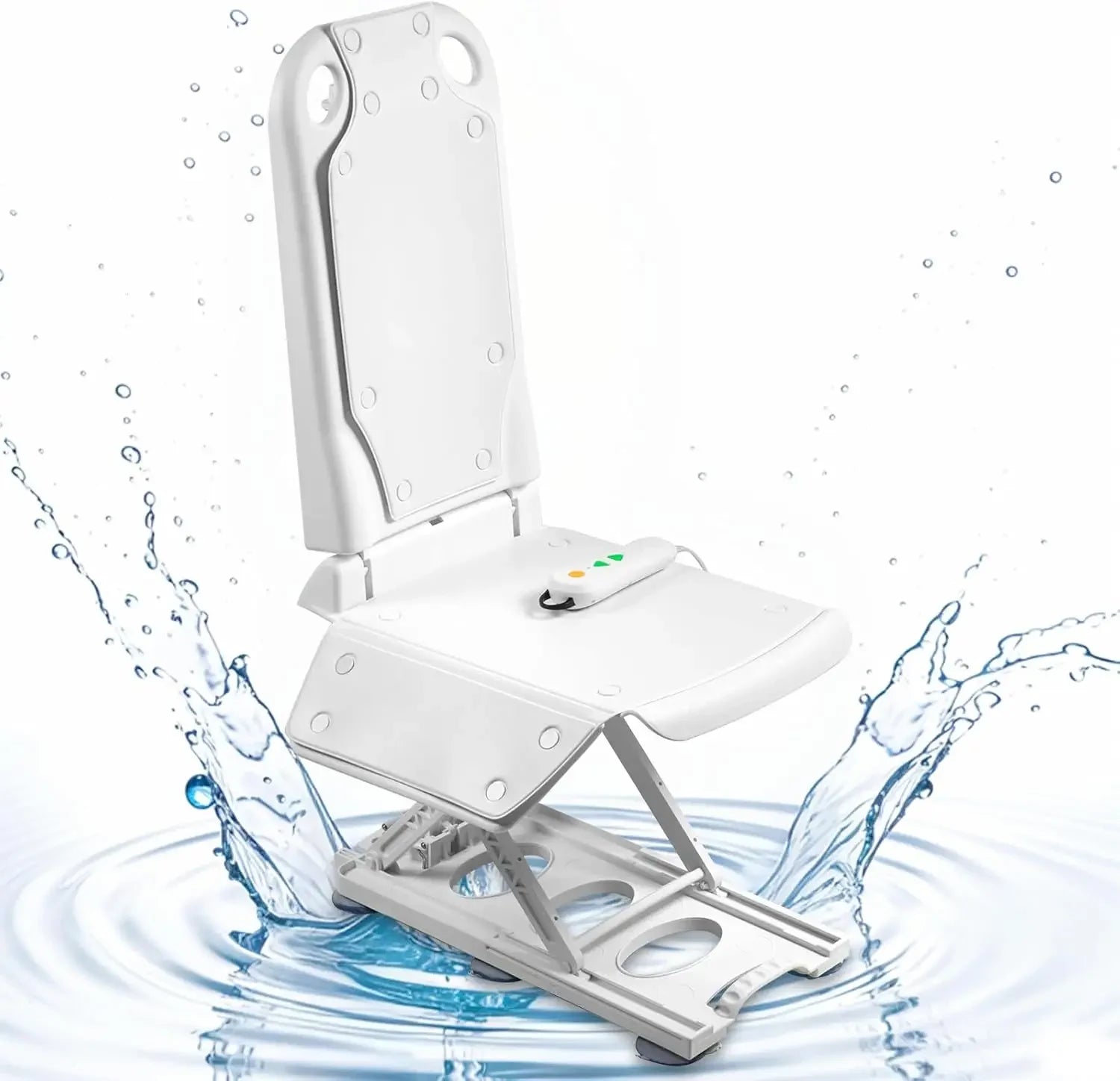 Bath Lift Chair, Waterproof Floor Lift for Elderly, Get Up from Floor, Weight Capacity 300LBS (White)