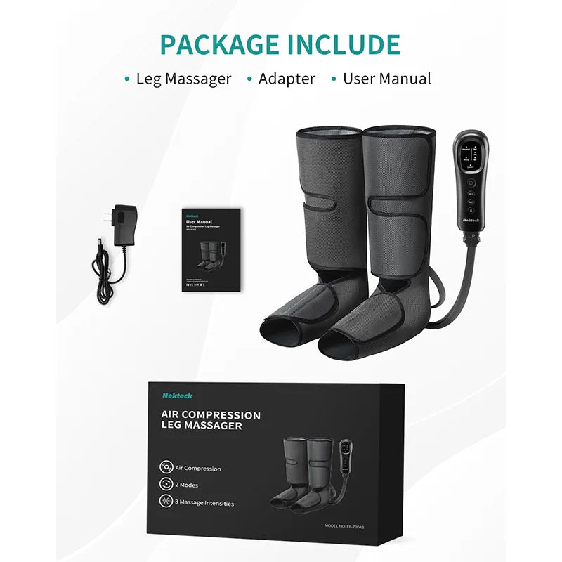 nekteck foot legs air compression massager calf wraps massage for blood circulation and relaxation physical massage boot