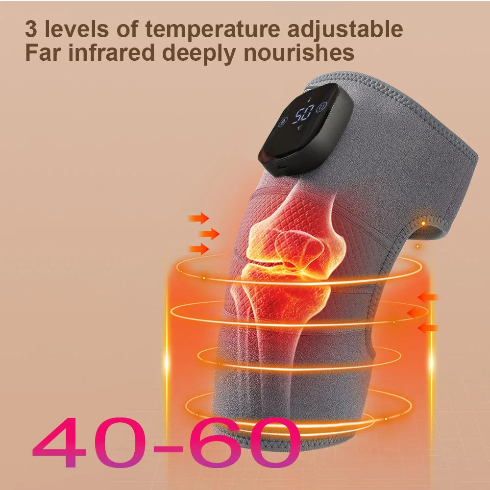 Electric Knee Massager with Heat Smart Arthritis Heating Joint Wrap Vibration Physiotherapy Body Massager Pain Relief