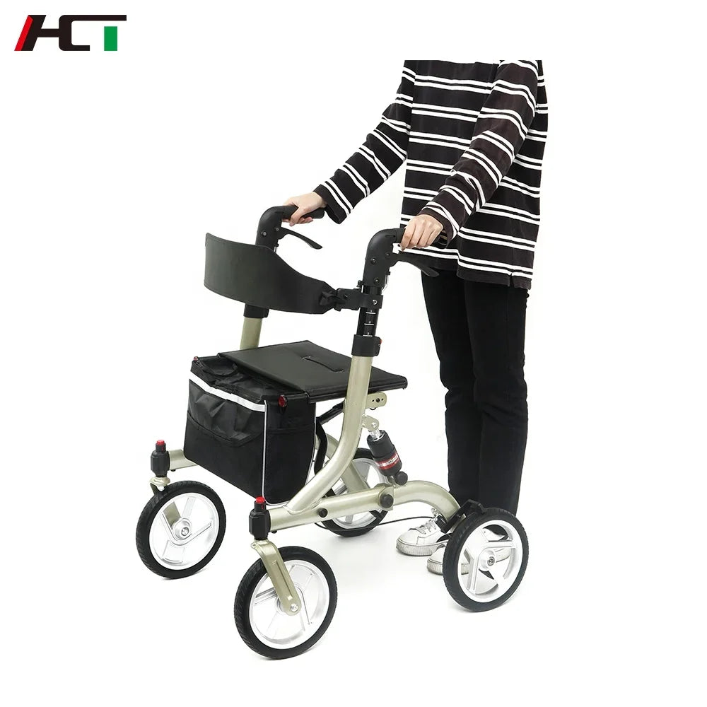 hct 9123d wholesales aluminum patient health care walking aid senior rollator walker with handle and brakes for elderly