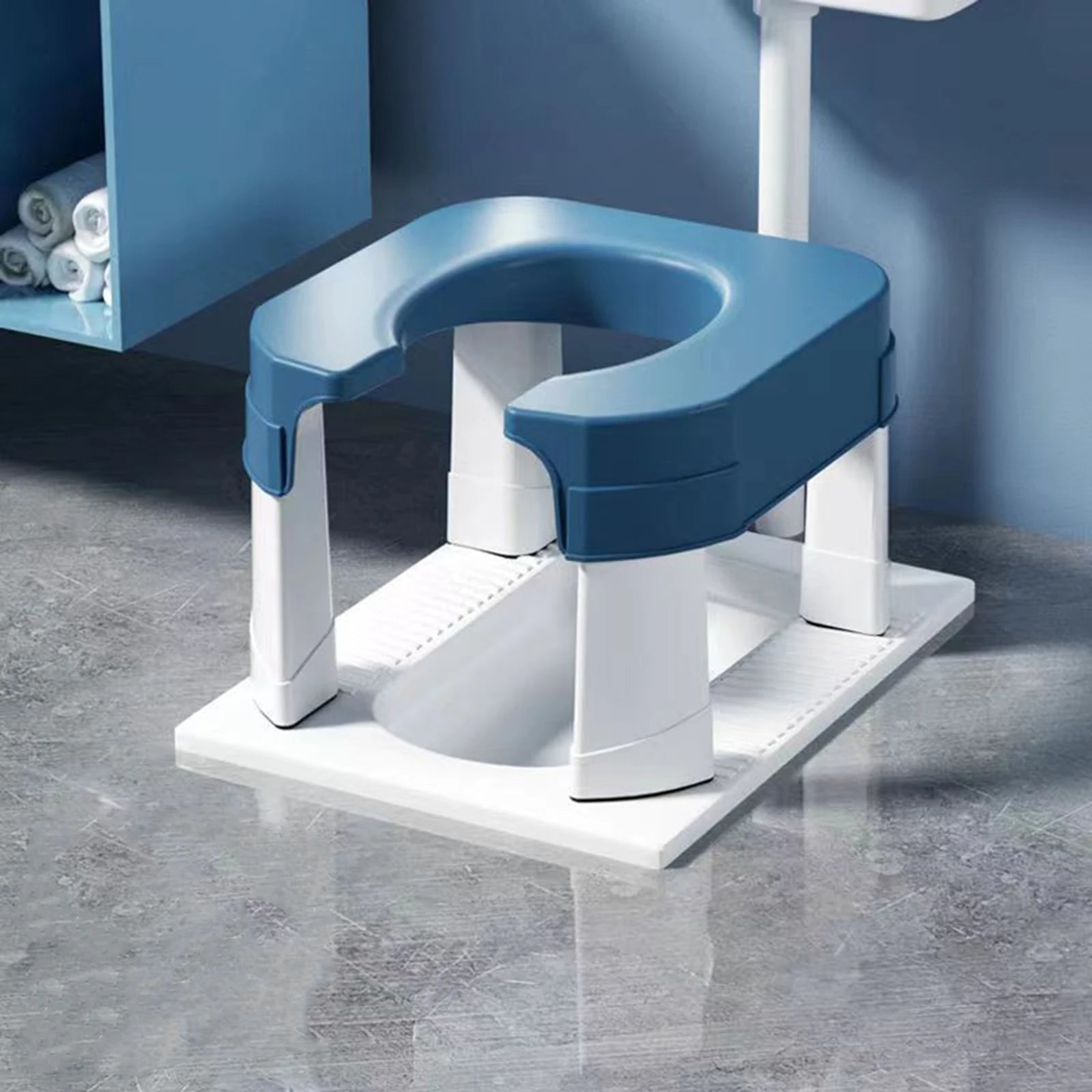 Squatting Toilet Stool Chair Non Slip Thick Household Widen Panel Sturdy Rounded Edge Easy to Wash Potty Chairs for Bathroom