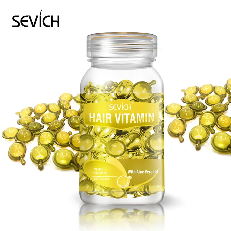 30PCS Hair Vitamin Capsule Keratin Oil Smooth Silky Hair Serum Moroccan Oil Anti Hair Loss Repair Damaged Hair Essential Oil