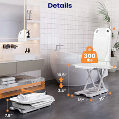 electric bath lift chair floor lift for elderly get up from floor weight capacity 300lbs white