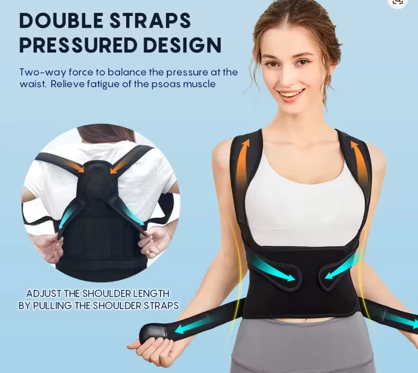 1Pcs Back Brace Posture Corrector for Men and Women, Full Back Support for Upper Lower Neck Shoulder Spine Pain - Scoliosis