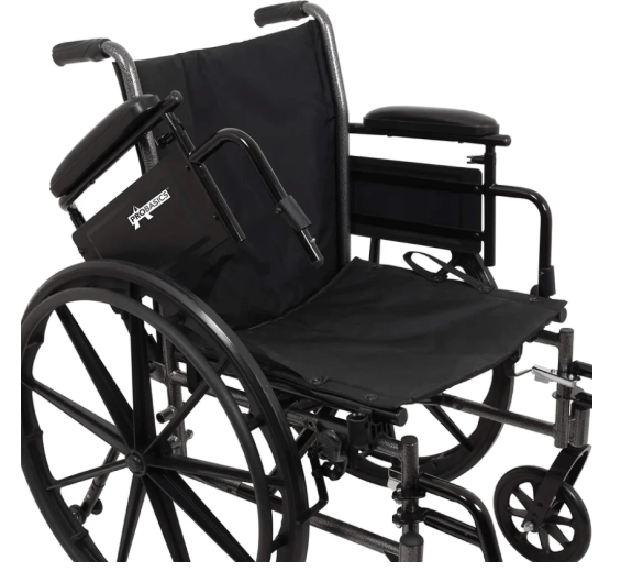 Probasics K3 Lightweight Wheelchair with flip back height adjustable arms and swing-away footrests with heel loops or elevating legrests with composite footplates ,8" x 1" Front 24" Back Wheels ,less than 36 pounds ,16" x 16" ,WC31616DS