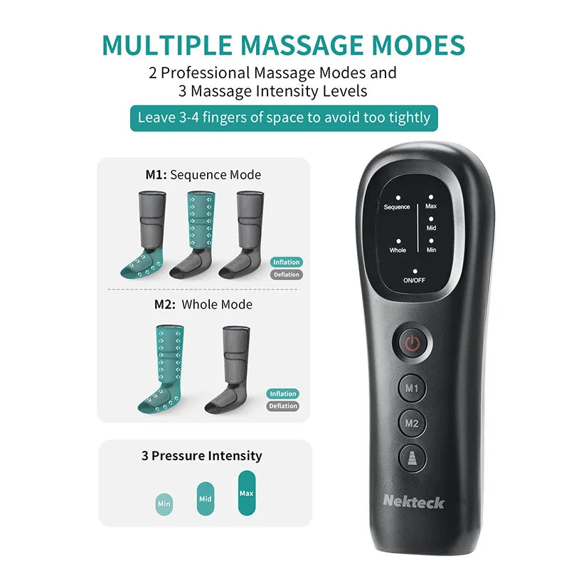 nekteck foot legs air compression massager calf wraps massage for blood circulation and relaxation physical massage boot