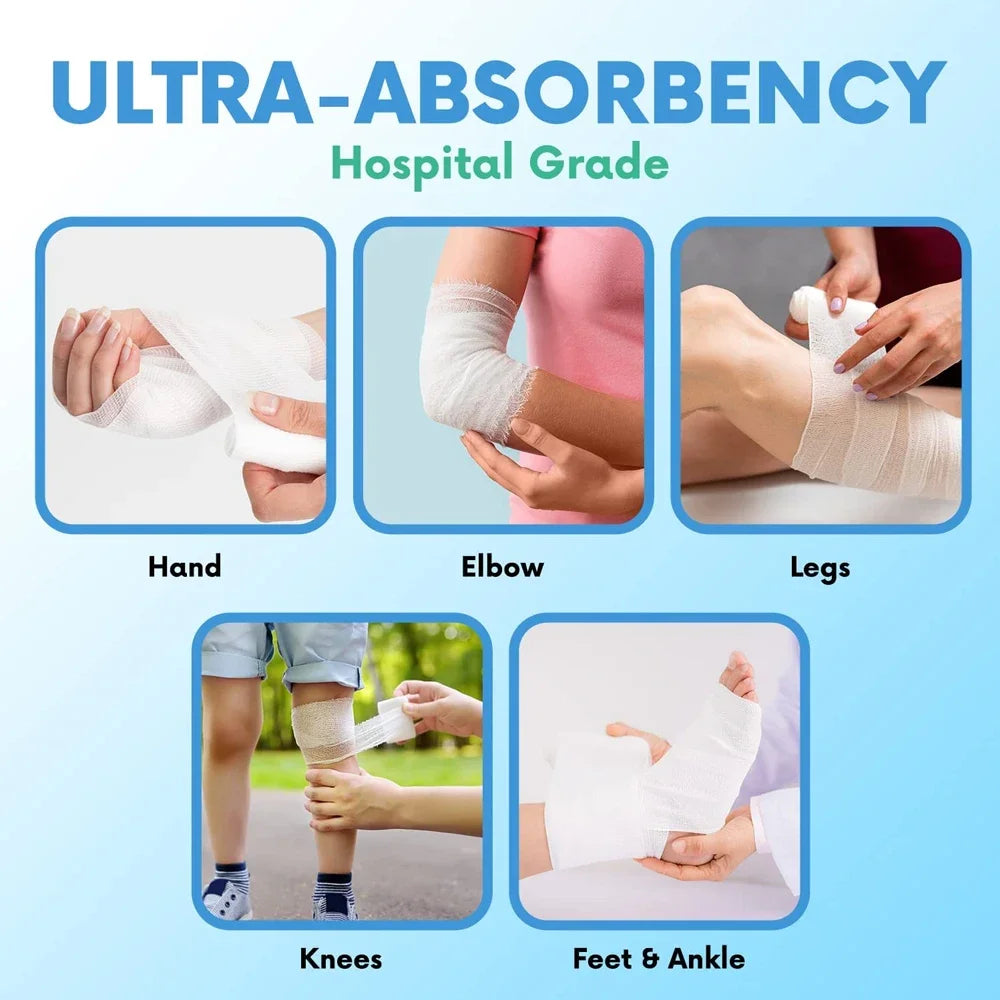 20/50/100 Rolls Breathable Elastic Bandage Skin Friendly First Aid Kit Cotton Gauze Wound Dressing Emergency First Aid Tool