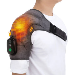 LED Heat Vibration Shoulder Massage Wrap | 3-Level Brace