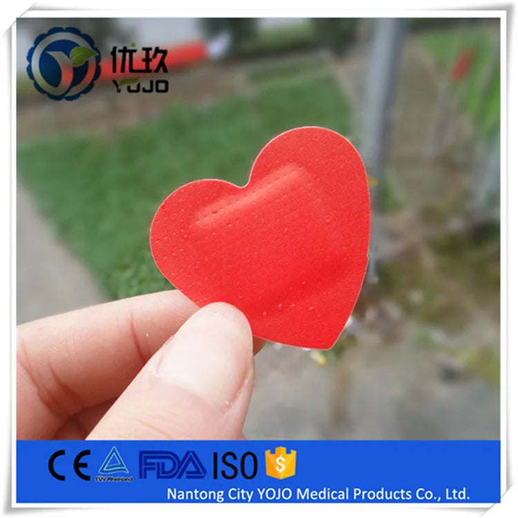 10pcs Red Heart Band Aid Skin Patch for Neck Hickey Love Bite Covering Girls Wound Plaster Breathable Medical Strips Bandages