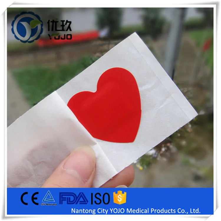 10pcs Red Heart Band Aid Skin Patch for Neck Hickey Love Bite Covering Girls Wound Plaster Breathable Medical Strips Bandages