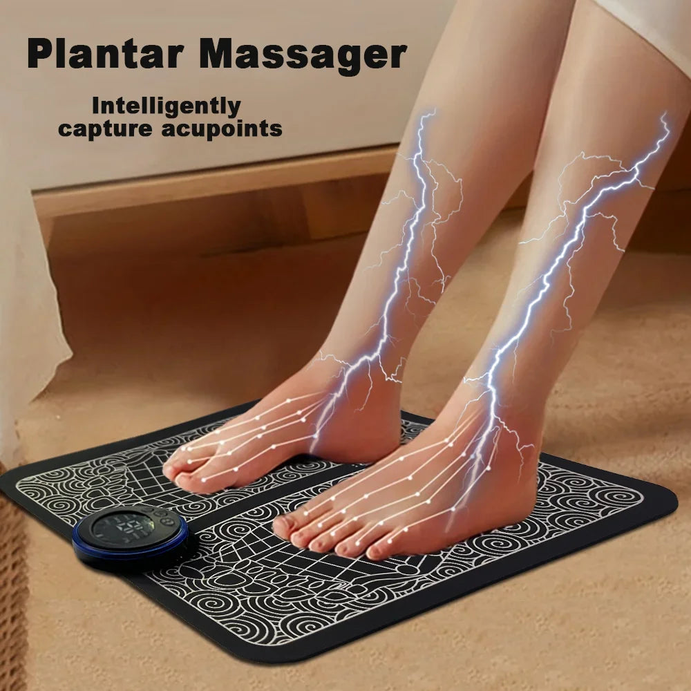 Electric USB Charging Foot Massage Mat Relaxes Foot Acupoint Massage Mat Improves Blood Circulation 8 Modes 19 Level Relaxation