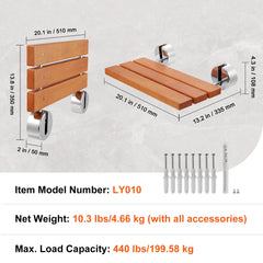 VEVOR Folding Shower Seat Durable Design