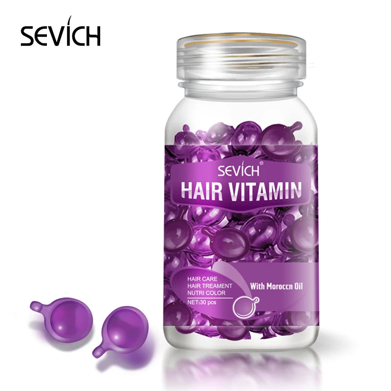 30PCS Hair Vitamin Capsule Keratin Oil Smooth Silky Hair Serum Moroccan Oil Anti Hair Loss Repair Damaged Hair Essential Oil