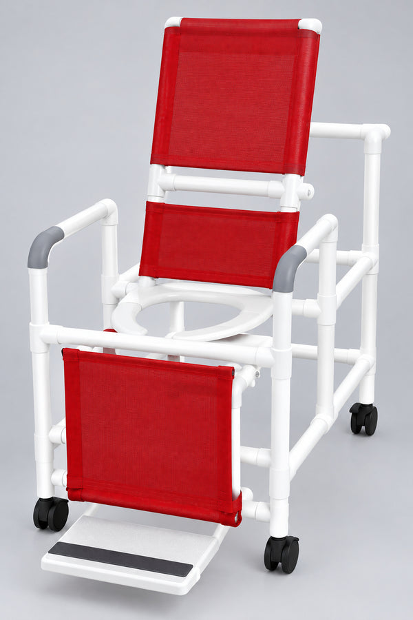 Reclining Shower Chair W/dlx Elongated Commode Seat Pvc