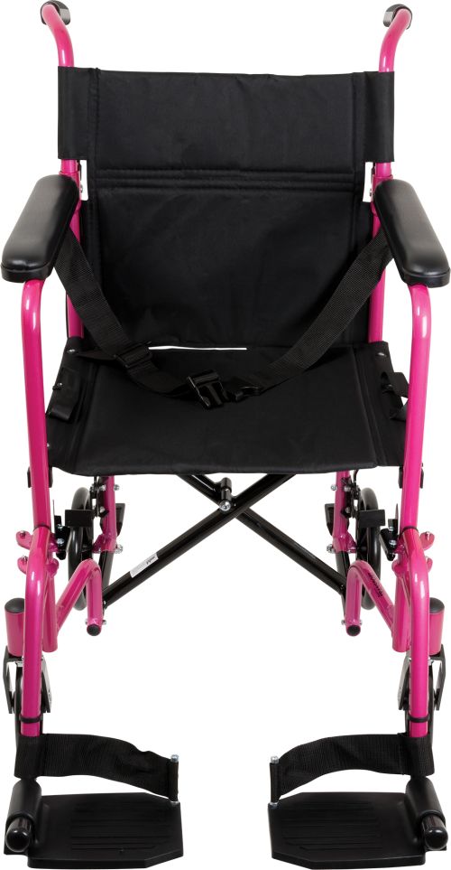 ProBasics TCA1916PK Transport Chair Aluminum 19 With Footrests Pink, Lightweight, 300lbs