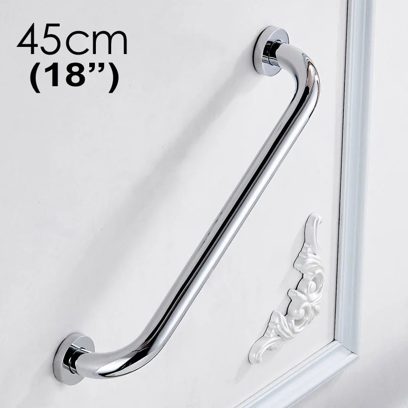 IMPEU Home Care 45cm Bathtub Grab Bar,  Good for Senior & Kids Shower Support, Heavy Duty, Solid Brass, Polished Chrome