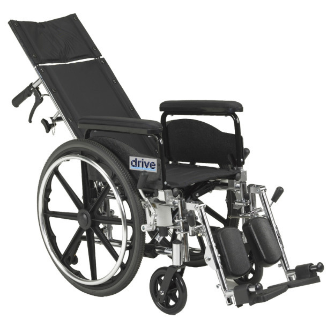 Drive Medical Viper Plus Reclining W/c 20  Flip-back  Rem Full Arms