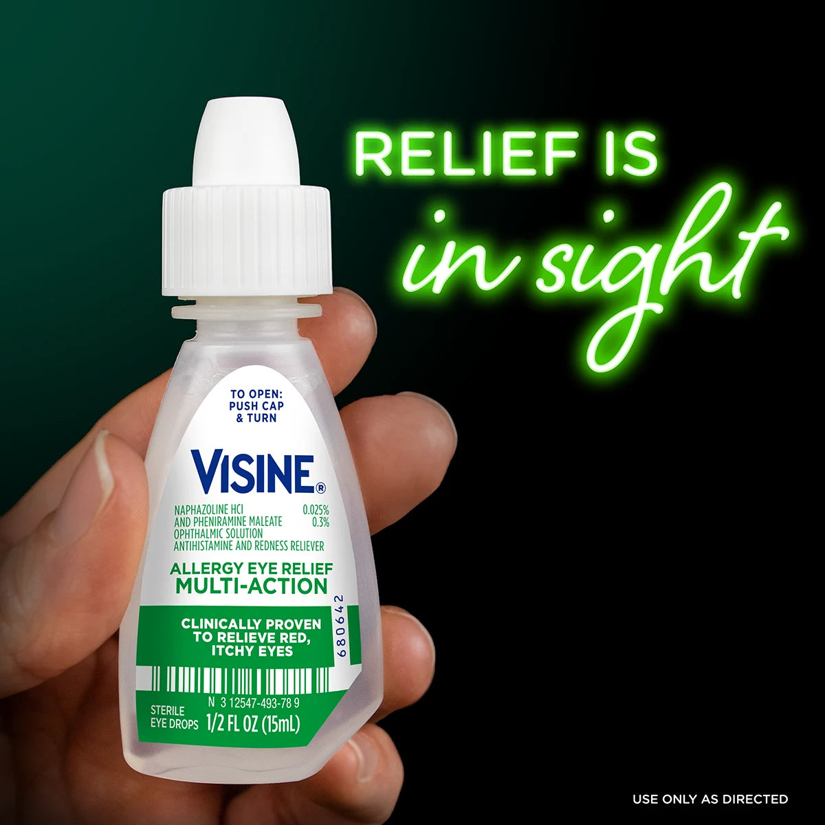 Gotas para los ojos Visine para el alivio de la alergia, 0.5 oz., empaque individual