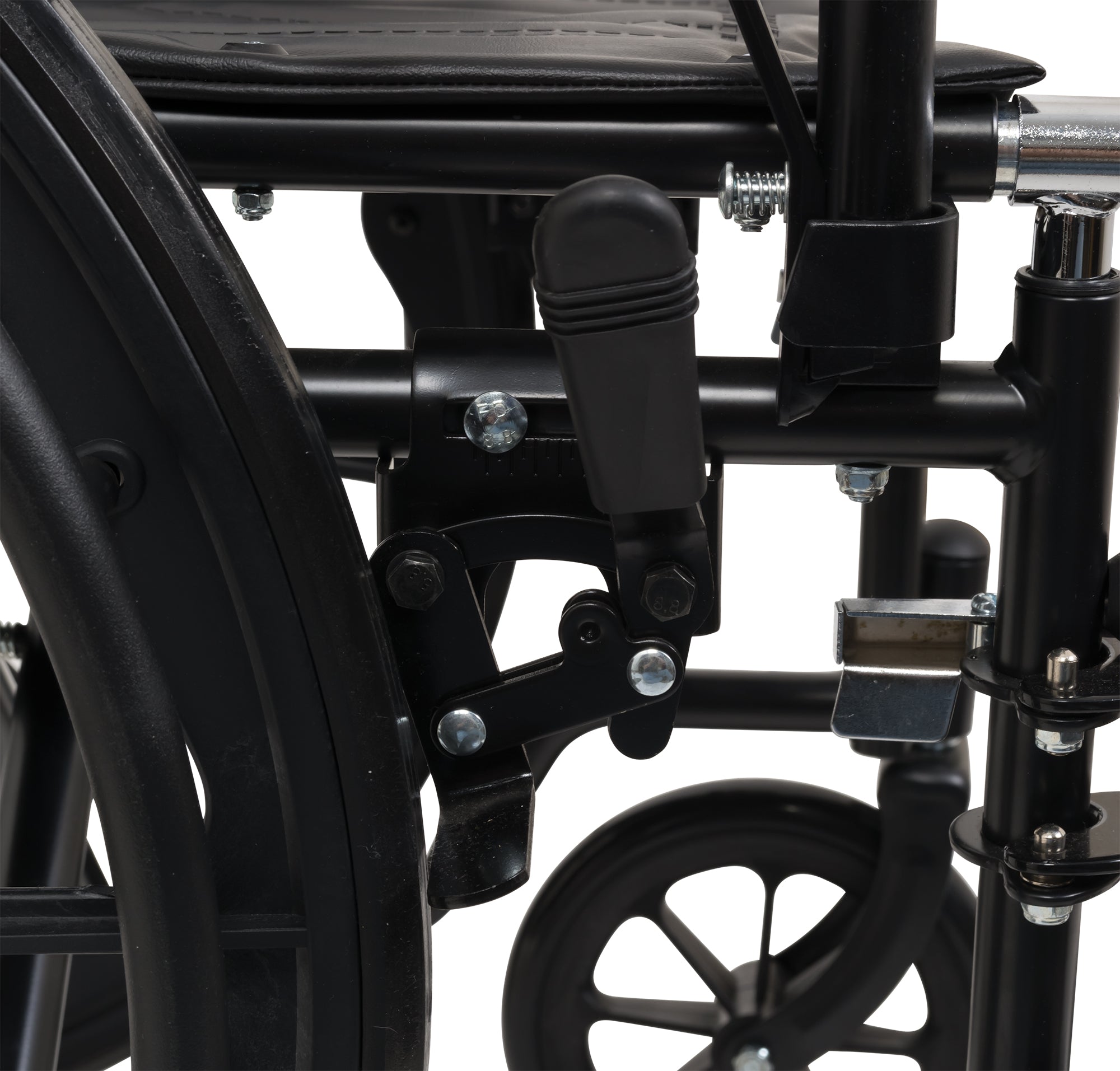 Probasics K1 Wheelchair with Flip-back padded upholstered armrests and Elevating Leg rest,Swing-Away Footrests ,8" x 1" Front 24" Back Wheels ,250 lbs Weight Capacity ,18x16inch ,WC11816DS