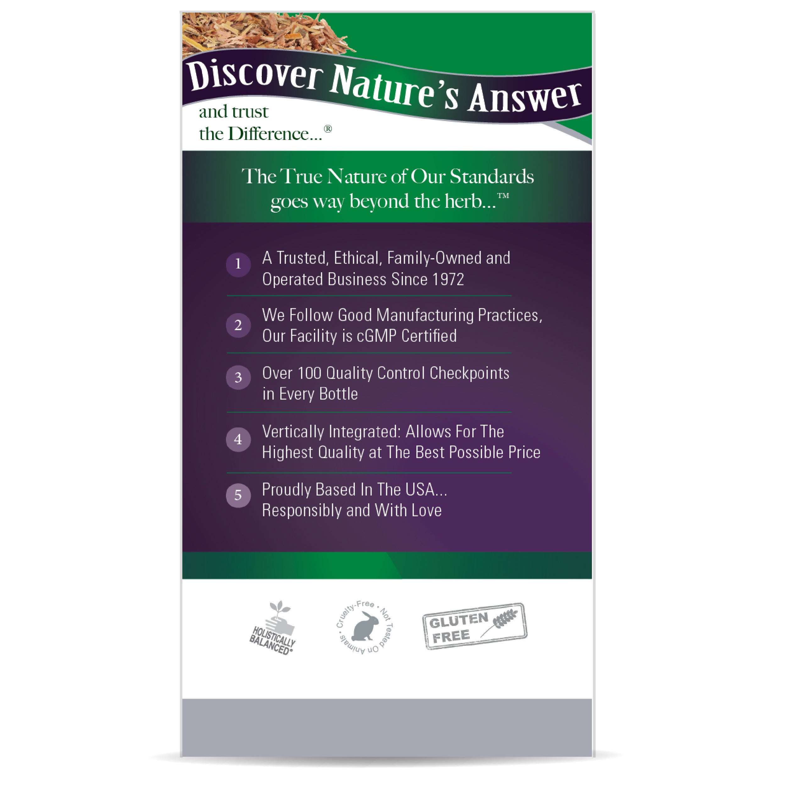 Nature's Answer - White Willow Bark Standardized - 60 Vcaps