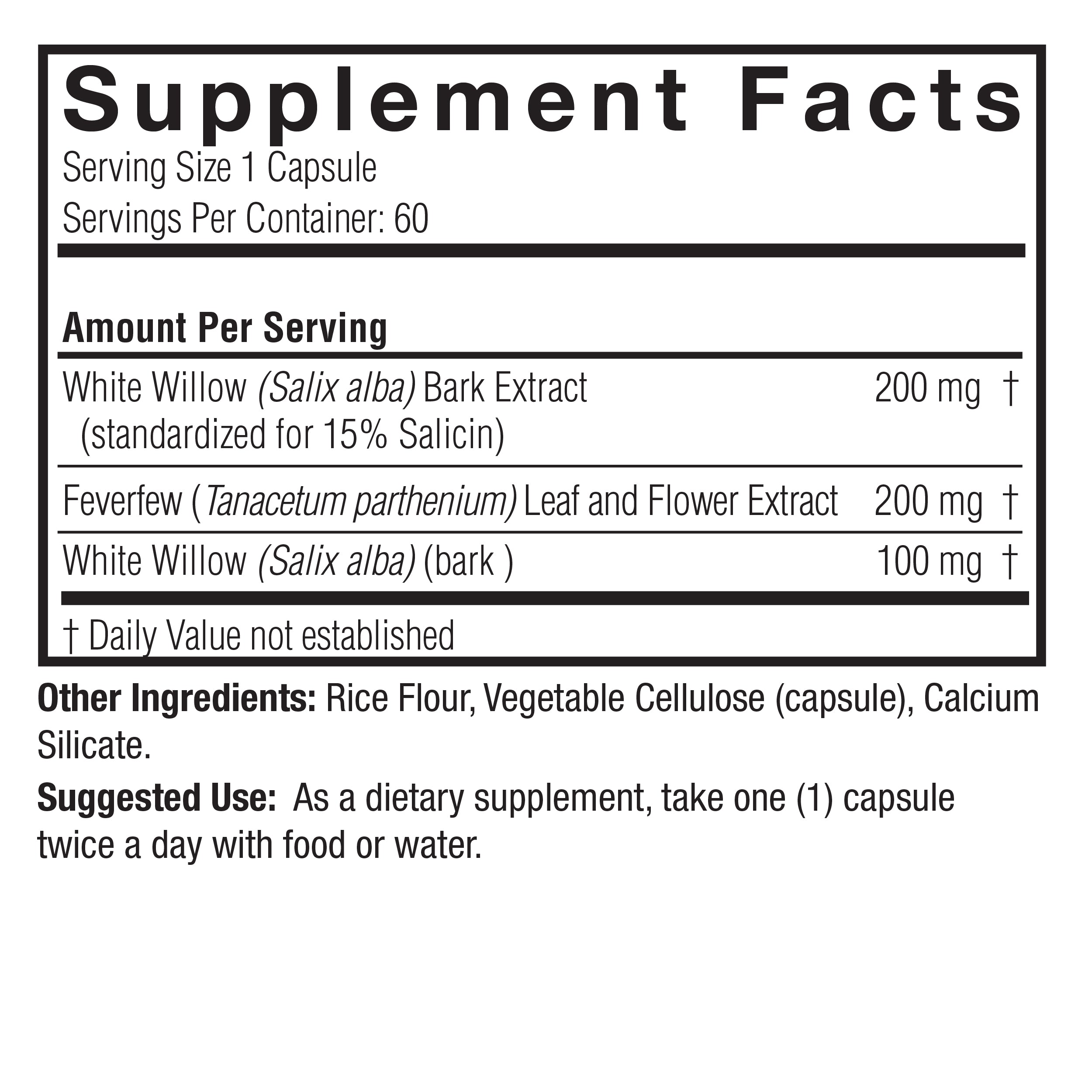 natures answer white willow with feverfew 60 vcaps