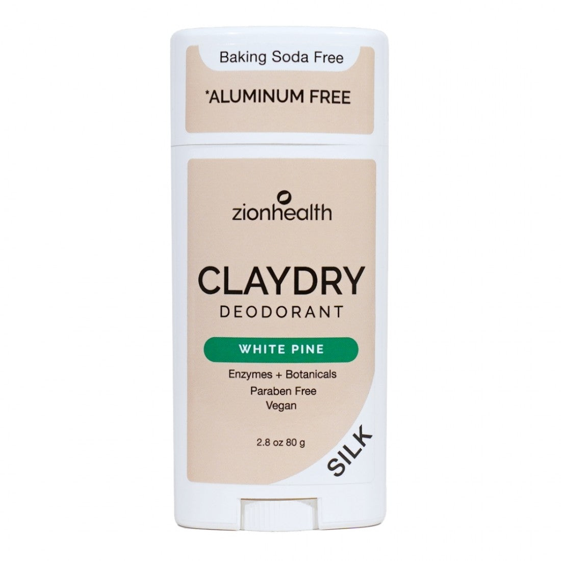 Zion Health Claydry Silk Deodorant - White Pine - 2.5 Oz