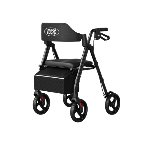 VOCIC Z21 Ultra-budget Rollator Walker- Foldable Mobility Aid with 8” Wheels and 300 lbs Capacity, Lightweight Rollator